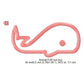 Whale Outline Line Art Fish Sea Creature Machine Embroidery Digitized Design Files