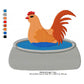 Hen Chicken Bathtub Machine Embroidery Digitized Design Files