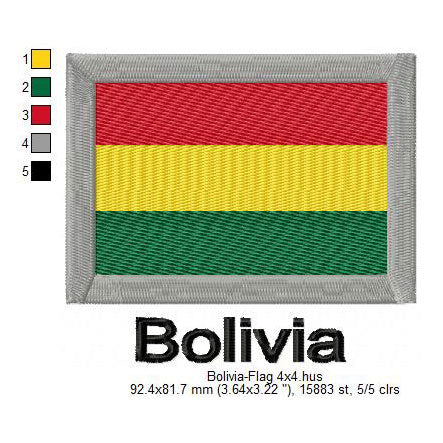 Bolivia Flag Machine Embroidery Digitized Design Files | Dst | Pes | Hus | VP3