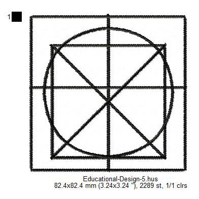 Grid Template Mathematics Geometry Icon Symbols Machine Embroidery Digitized Design Files