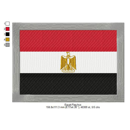 Egypt Flag Egyptian Machine Embroidery Digitized Design Files | Dst | Pes | Hus | VP3