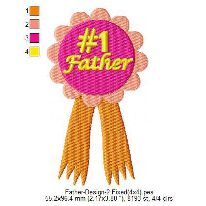 #1 Rank Father's Day Line Art Machine Embroidery Digitized Design Files