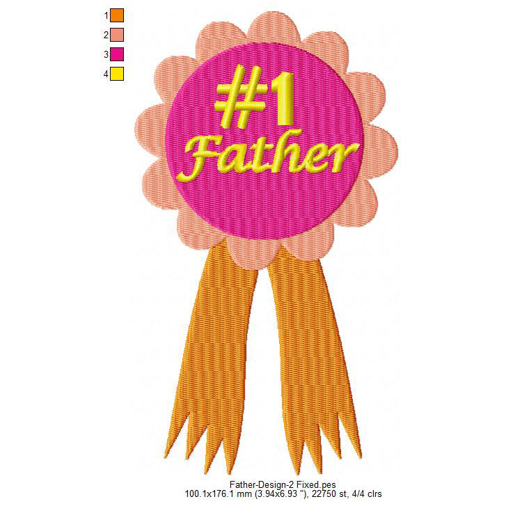 #1 Rank Father's Day Line Art Machine Embroidery Digitized Design Files