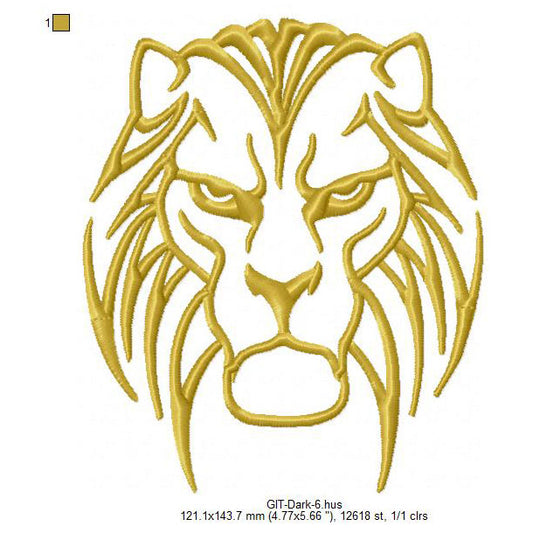 Lion Animals Line Art Glow In The Dark Machine Embroidery Digitized Design Files