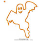 Halloween Ghost Line Art Machine Embroidery Digitized Design Files