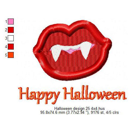 Halloween Vampire Dracula Like Monster Machine Embroidery Digitized Design Files