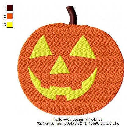 Halloween Ghost Pumpkin Symbols Machine Embroidery Digitized Design Files