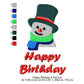 Snow Man Wishing Happy Birthday Machine Embroidery Digitized Design Files