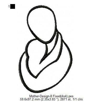 Mother Love Mother's Day Machine Embroidery Digitized Design Files