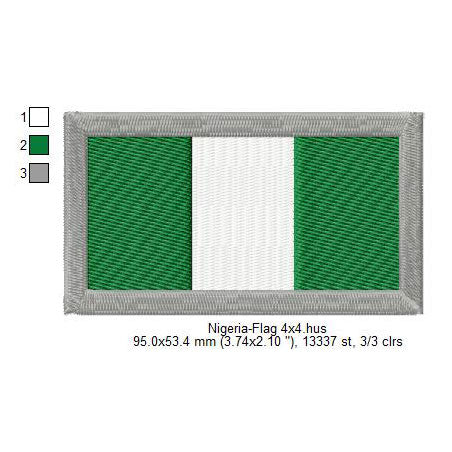 Nigeria Flag Nigerian Machine Embroidery Digitized Design Files | Dst | Pes | Hus | VP3