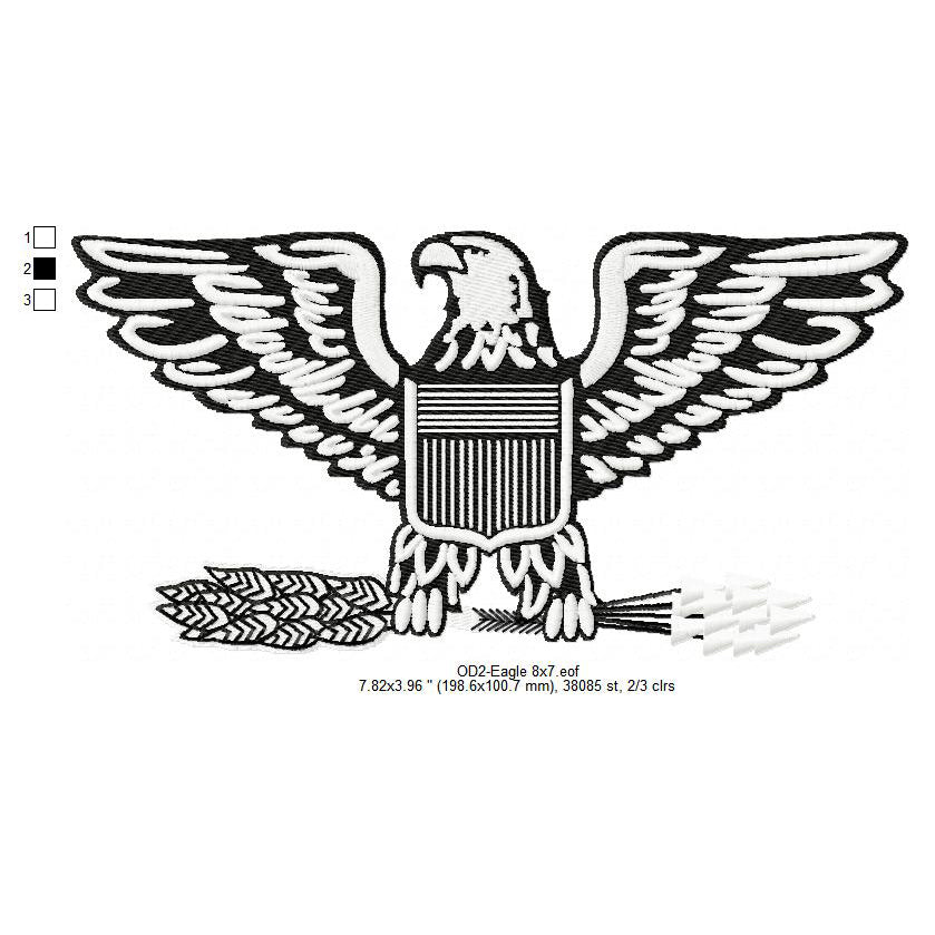 US Army Captain Colonel Eagle Insignia Machine Embroidery Digitized De ...