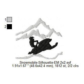 Snowmobile Ski-Doo Sled Snow Scooter Silhouette Machine Embroidery Digitized Design Files