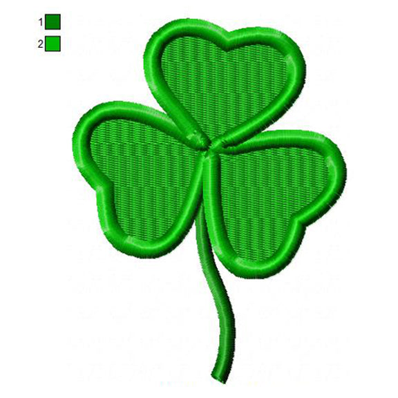 Happy Saint Patrick's Day Shamrock Four Leaf Clover Machine Embroidery Digitized Design Files