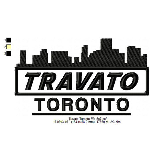 Travato Canada Toronto City Designs Machine Embroidery Digitized Design Files