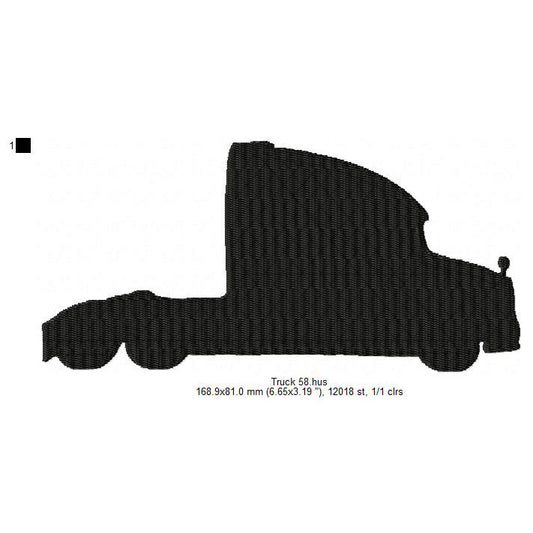 Truck Silhouette Machine Embroidery Digitized Design Files