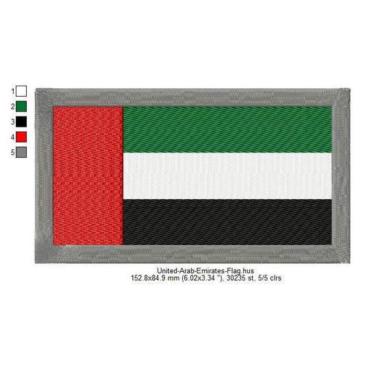 United Arab Emirates Flag Emirati Machine Embroidery Digitized Design Files | Dst | Pes | Hus | VP3