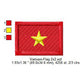 Vietnam Flag Vietnamese Machine Embroidery Digitized Design Files | Dst | Pes | Hus | VP3